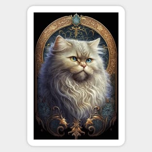 Persian Cat - Art Nouveau Style Sticker